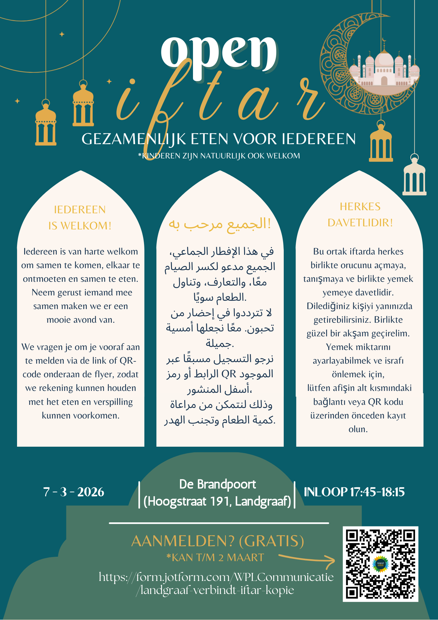 Iedereen welkom bij onze Open Iftar!