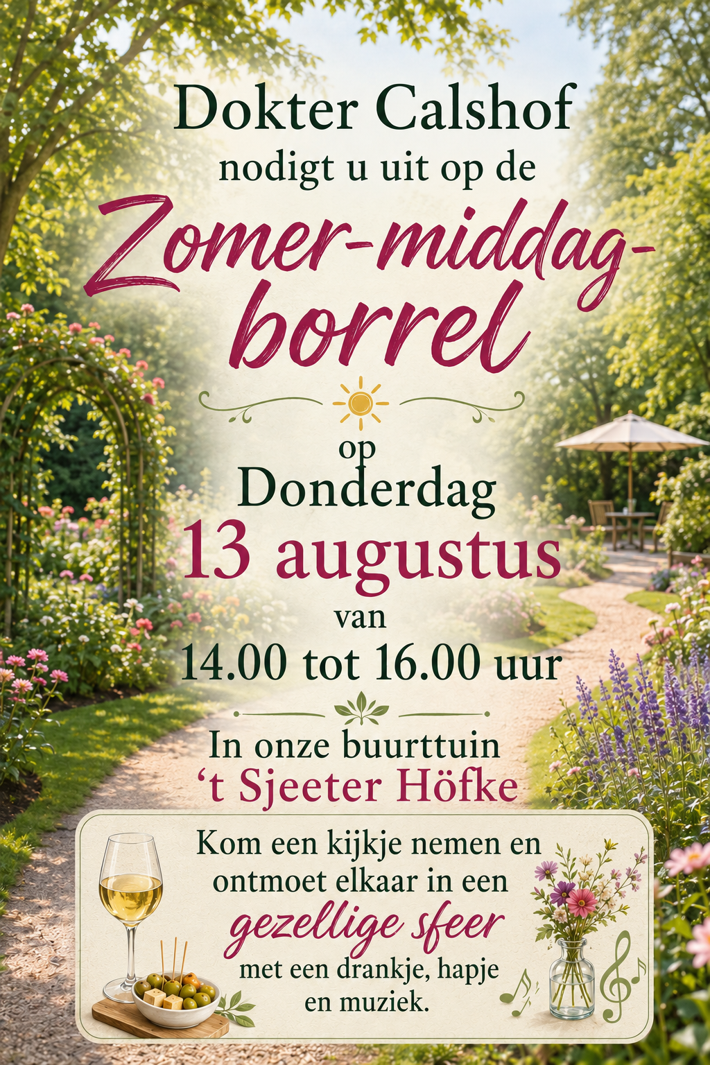 Zomer middag borrel buurtpark Schaesberg